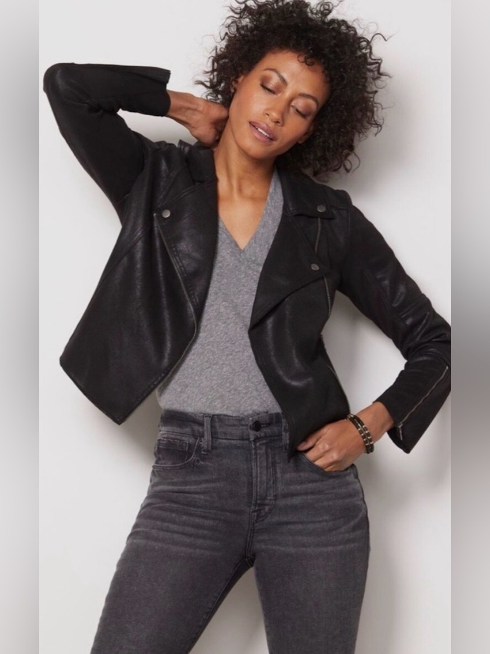 Evereve Jagger Faux Suede Moto Jacket